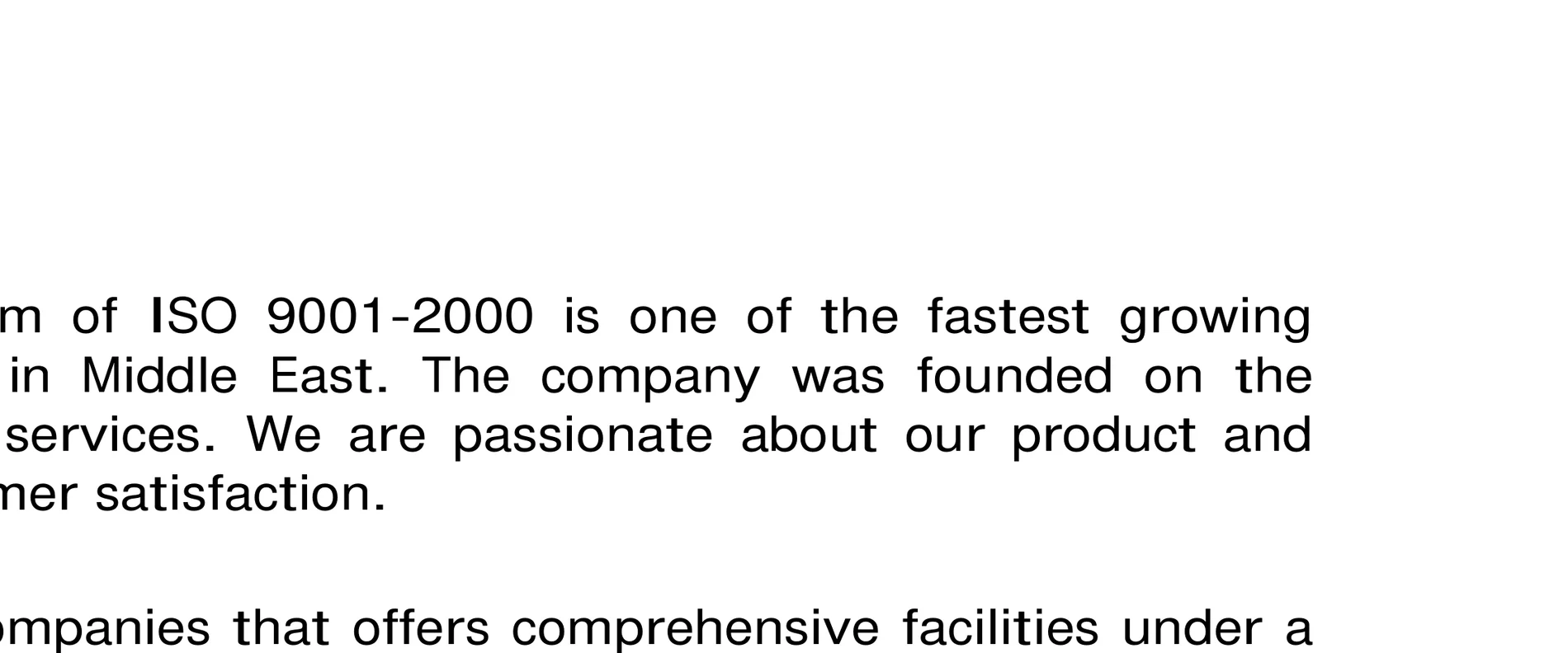 Profile page carrying the ISO 9001-2000 quality-system sentence (salt division)